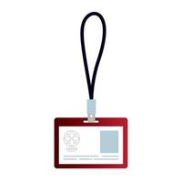 id badge red mockup with white sign, corporate identity vector