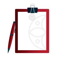 mockup clipboard and pen red color, corporate identity vector