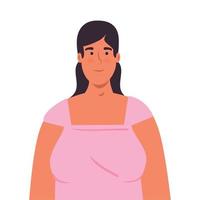 imagen mujer joven sobre fondo blanco vector