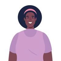 imagen mujer carácter africano, sobre fondo blanco vector