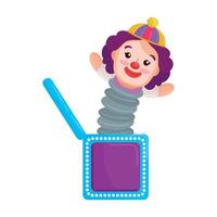 clown toy in the box, in white background vector