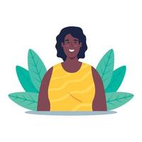 personaje africano de mujer en la escena de la naturaleza vector