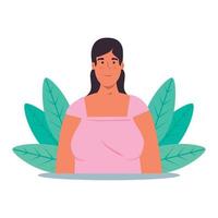 mujer joven en la escena de la naturaleza vector