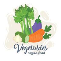 banner con verduras, concepto de comida saludable vector