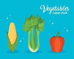 pancarta de verduras, concepto de comida saludable vector