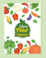 banner con iconos de verduras, concepto de comida saludable vector