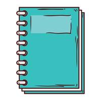 notebook supply school on white background vector