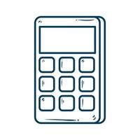 calculadora matemática, icono de estilo de línea vector