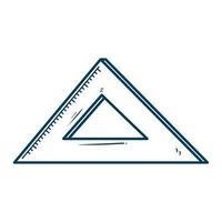 triangle ruler school supply, line style icon vector