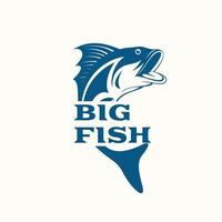 big fish fishing logo symbol vector