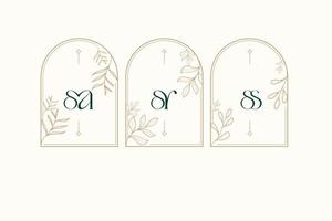 frame of the name of the wedding couple initials name vector