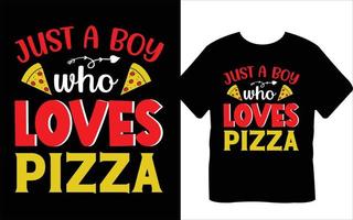 solo un niño que ama el diseño de la camiseta del día de san valentín de la pizza vector