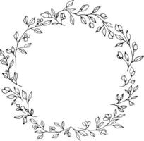 Graphic hand drawing vector plant branches with buds and berries. Vector elements for wedding design, logo design, packaging and other ideas