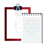 mockup clipboard red and notebook with sign, corporate identity vector
