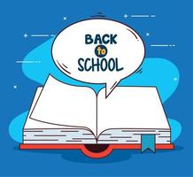 back to school banner with open book vector