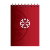 notebook red color mockup with white sign, corporate identity vector