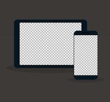 dispositivos electrónicos, dispositivo de maqueta realista, plantilla para un contenido vector