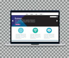 mockup responsive web, concept website development in laptop vector