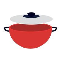 cooking pot kitchen utensil, on white background vector