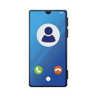 realistic smartphone mockup with call on screen, on white background vector