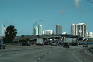MIAMI, USA - NOVEMBER 5, 2018 - Miami Florida congested highways