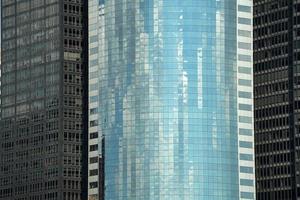 detail of skyscrapers of new york view cityscape from hudson river liberty island photo