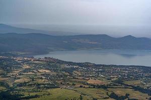 bracciano lake italy aerial view photo