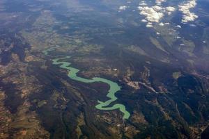 Vouglans lake aerial view panorama photo