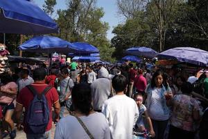 MEXICO CITY, FEBRUARY 3 2019 - Town park Chapultepec crowded of people on sunday photo