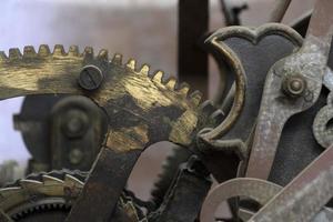 old ancient tower clock mechanism detail photo