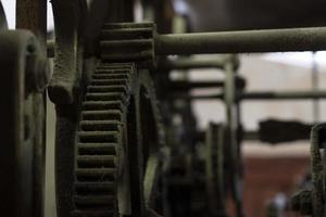 old ancient tower clock mechanism detail photo