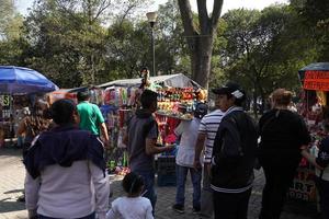 MEXICO CITY, FEBRUARY 3 2019 - Town park Chapultepec crowded of people on sunday photo