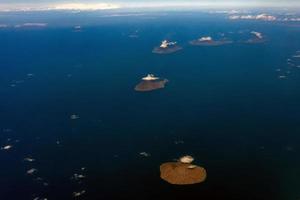 panorama de la vista aérea de la isla eolie foto