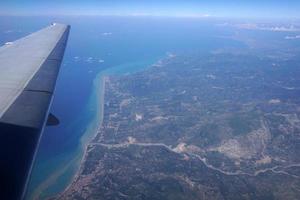 sicily coast catania etna volcano aerial view photo