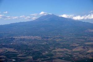 sicily catania etna volcano aerial view photo