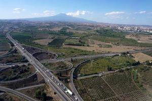 sicily catania etna volcano aerial view photo