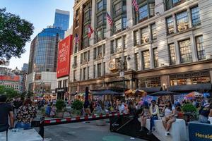 NEW YORK, USA - MAY 25 2018 - Broadway to Times square full of people photo