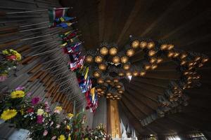 MEXICO CITY, MEXICO - JANUARY 30 2019 - Pilgrims at Guadalupe Cathedral photo