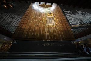 MEXICO CITY, MEXICO - JANUARY 30 2019 - Pilgrims at Guadalupe Cathedral photo