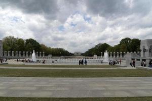 WASHINGTON DC, USA - APRIL 27 2019 - Many tourist at World War II Memorial photo