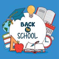 back to school banner, with set supplies education vector