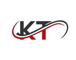 diseño del logotipo de la letra inicial kt. diseño de logotipo kt para plantilla vectorial de empresa financiera, de desarrollo, de inversión, inmobiliaria y de gestión vector
