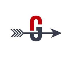 Letter G Success, Target Arrow Logo Design Vector Template