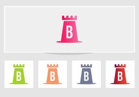 Letter B Castle Logo. Castle King Logo Design vector