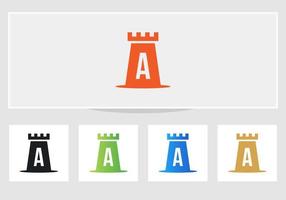 Letter A Castle Logo. Castle King Logo Design vector