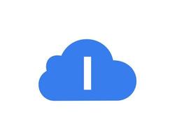 Letter I Cloud Logo Design Vector Template