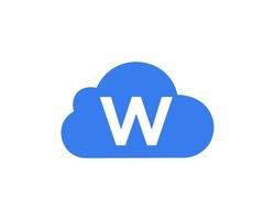 Letter W Cloud Logo Design Vector Template