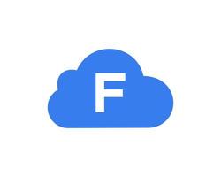 plantilla de vector de diseño de logotipo de nube de letra f