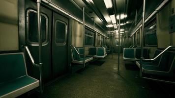 empty subway wagon using New York city public transportation system photo