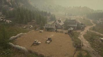 Aerial view of Swiss mountain village photo